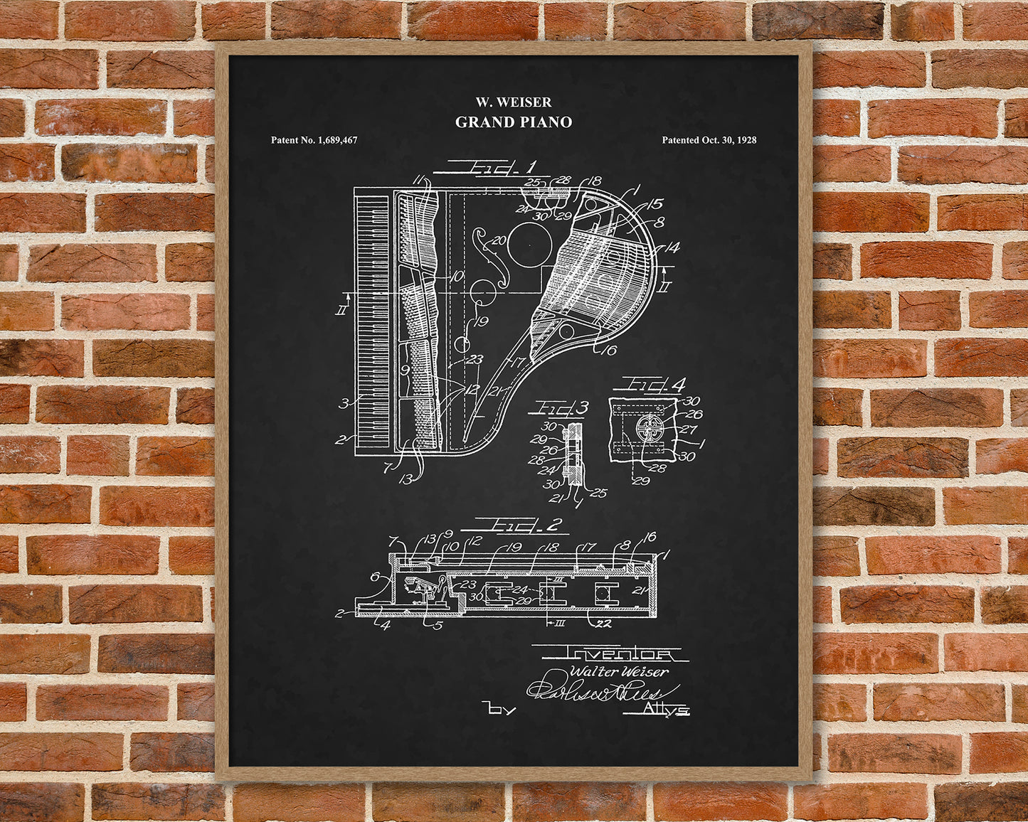 Grand Piano Patent Print Art, Vintage Piano Poster, Music Teacher Gift, Musician Gift, Concert Hall Art, Piano Player Gift, 06012