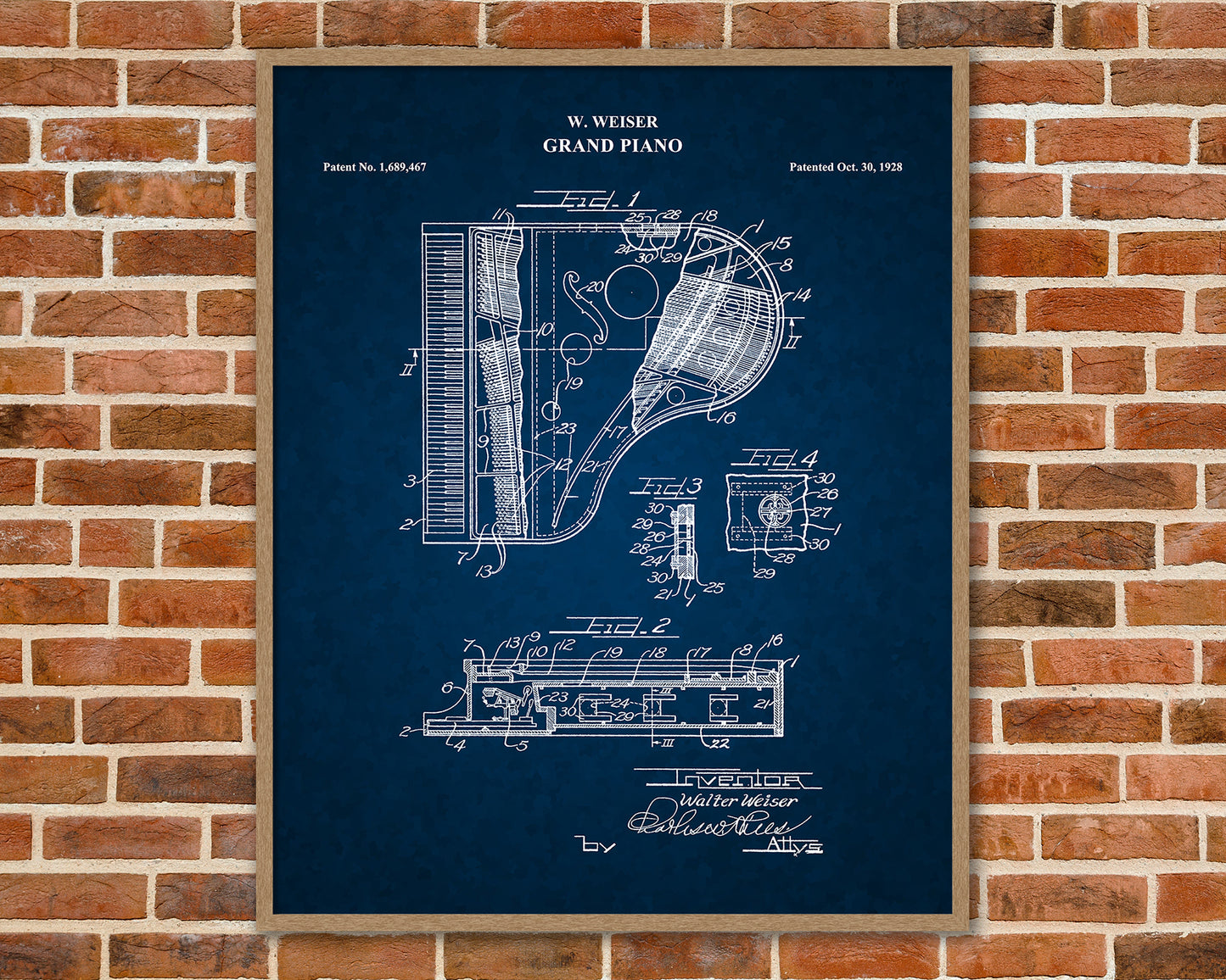Grand Piano Patent Print Art, Vintage Piano Poster, Music Teacher Gift, Musician Gift, Concert Hall Art, Piano Player Gift, 06012
