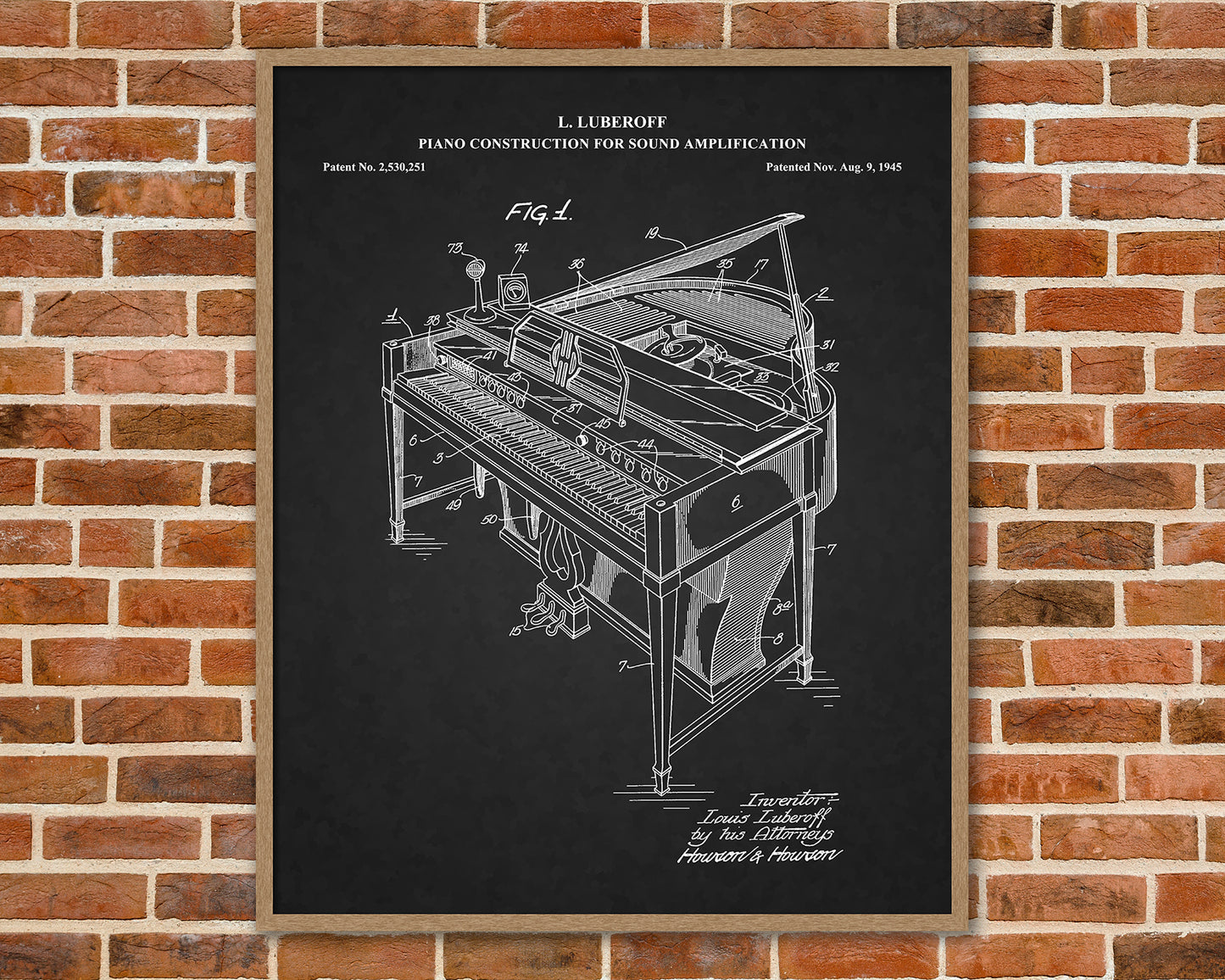 Grand Piano Patent Drawings, Music Studio Wall Art Poster, Great Vintage Room Decor, Art Prints, Musician Decor Gifts 03052