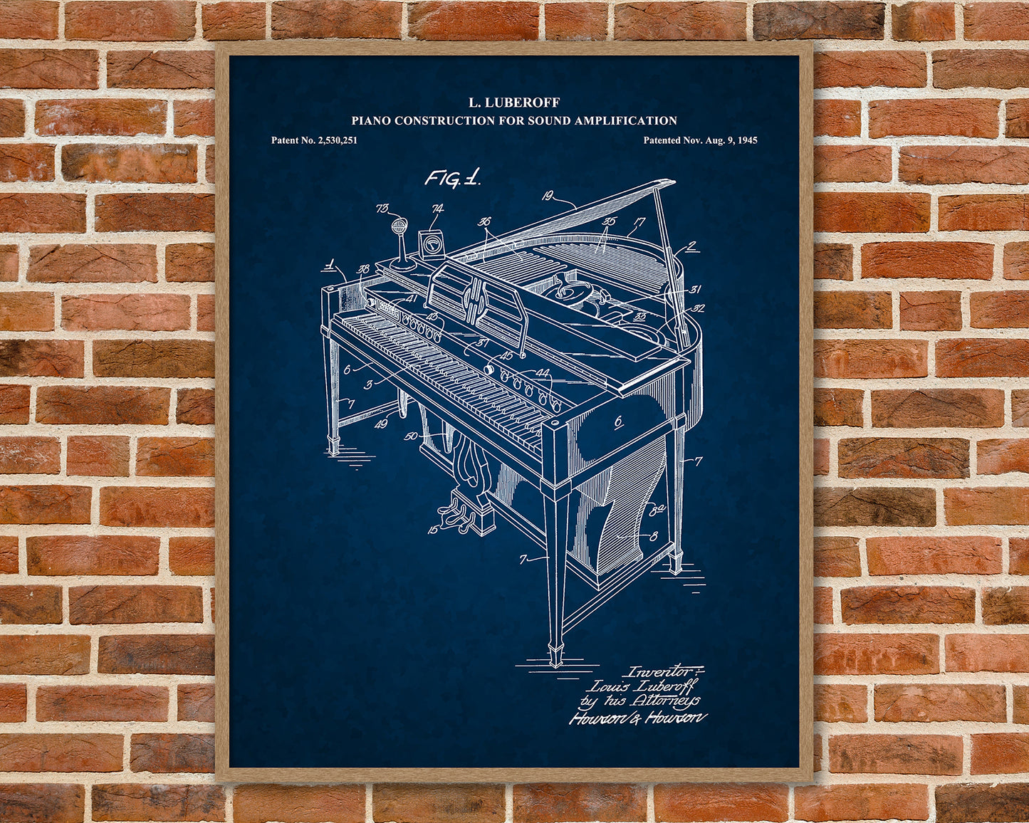 Grand Piano Patent Drawings, Music Studio Wall Art Poster, Great Vintage Room Decor, Art Prints, Musician Decor Gifts 03052