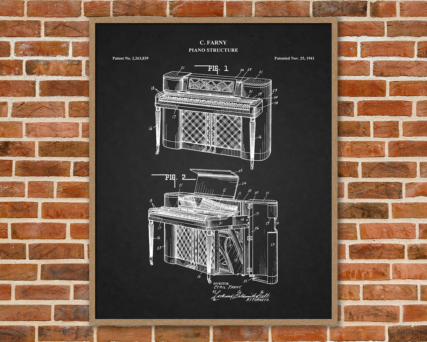 Piano Patent Drawings, Music Studio Wall Art Poster, Great Vintage Room Decor, Art Prints, Musician Decor Gifts 03152