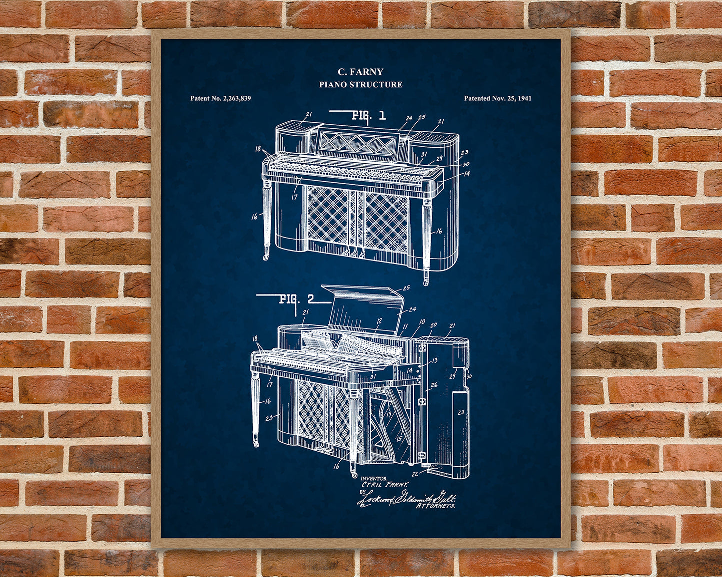 Piano Patent Drawings, Music Studio Wall Art Poster, Great Vintage Room Decor, Art Prints, Musician Decor Gifts 03152