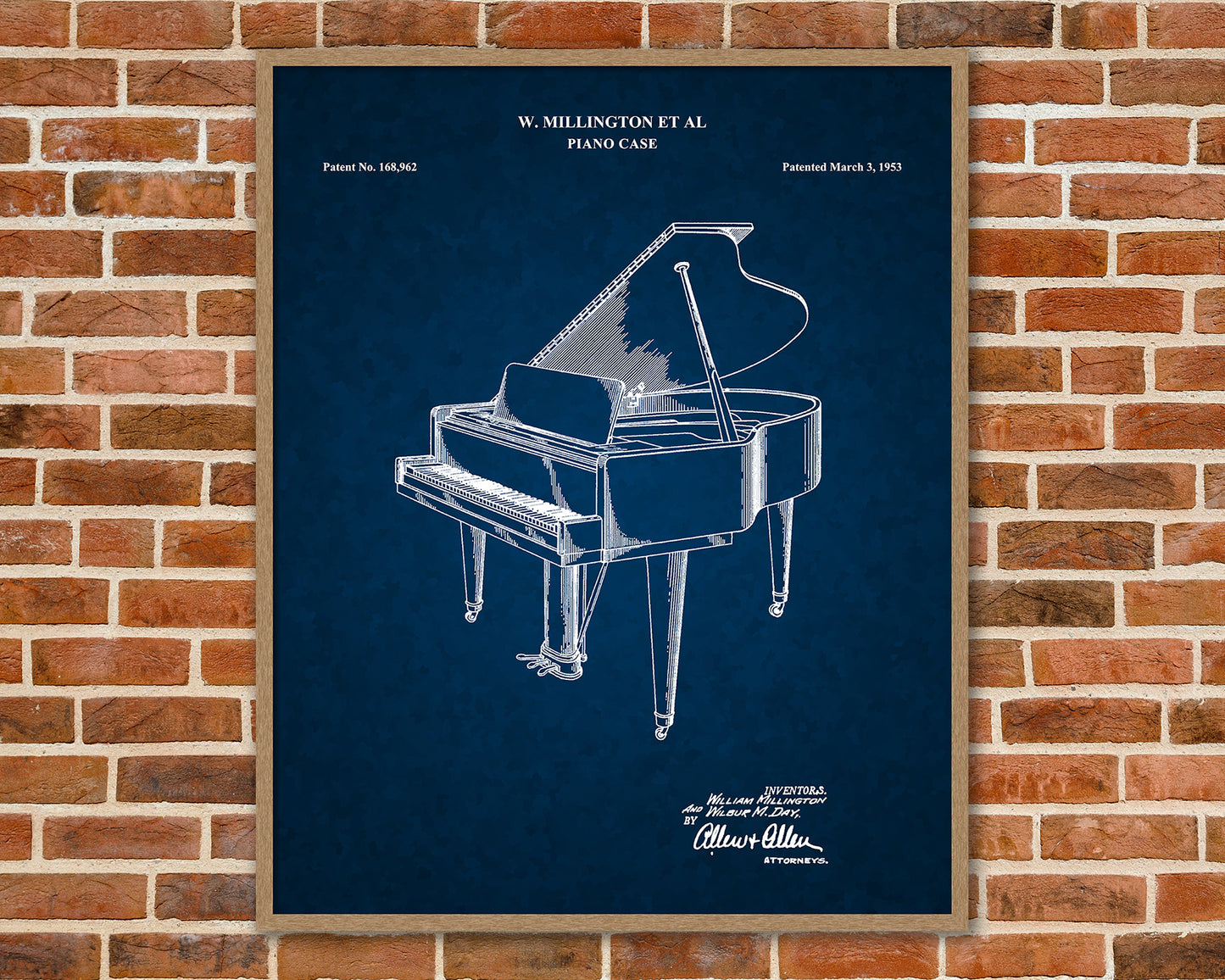 Piano Patent Drawings, Music Studio Wall Art Poster, Great Vintage Room Decor, Art Prints, Musician Decor Gifts 03142