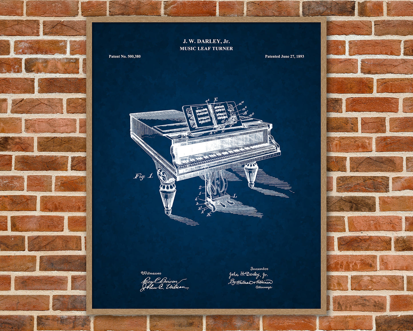 Piano Patent Drawings, Music Studio Wall Art Poster, Great Vintage Room Decor, Art Prints, Musician Decor Gifts 03192