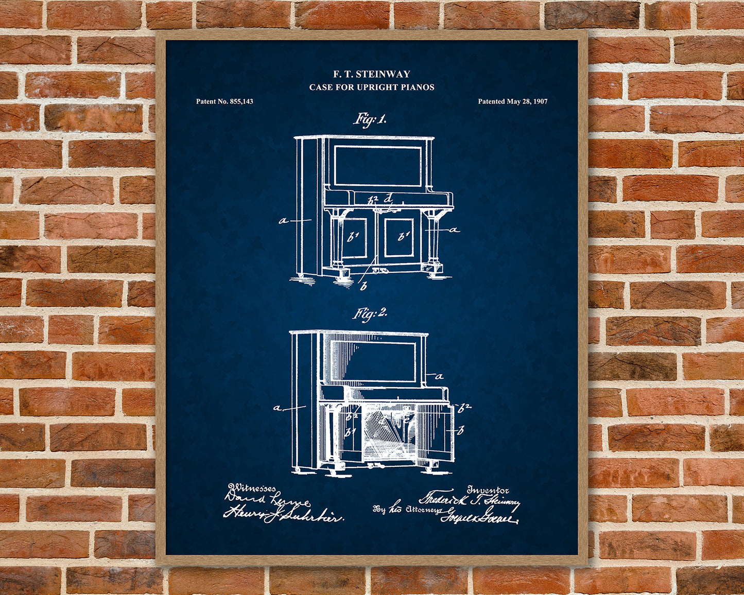 Piano Patent Drawings, Music Studio Wall Art Poster, Great Vintage Room Decor, Art Prints, Musician Decor Gifts 03062