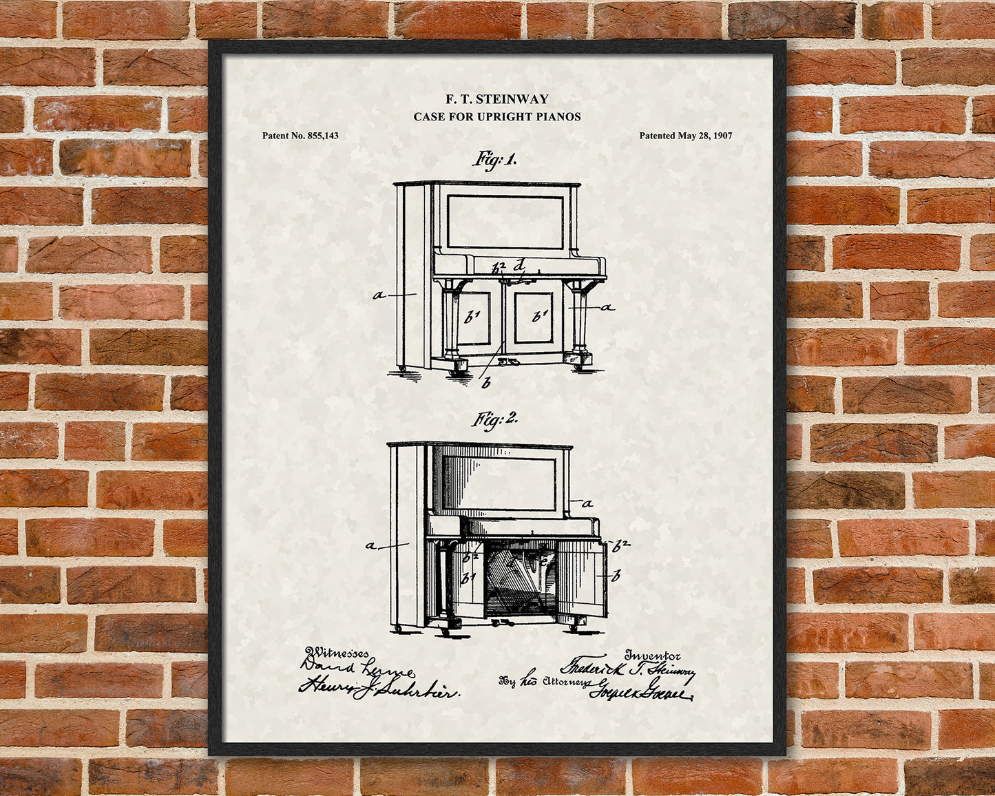 Piano Patent Drawings, Music Studio Wall Art Poster, Great Vintage Room Decor, Art Prints, Musician Decor Gifts 03062