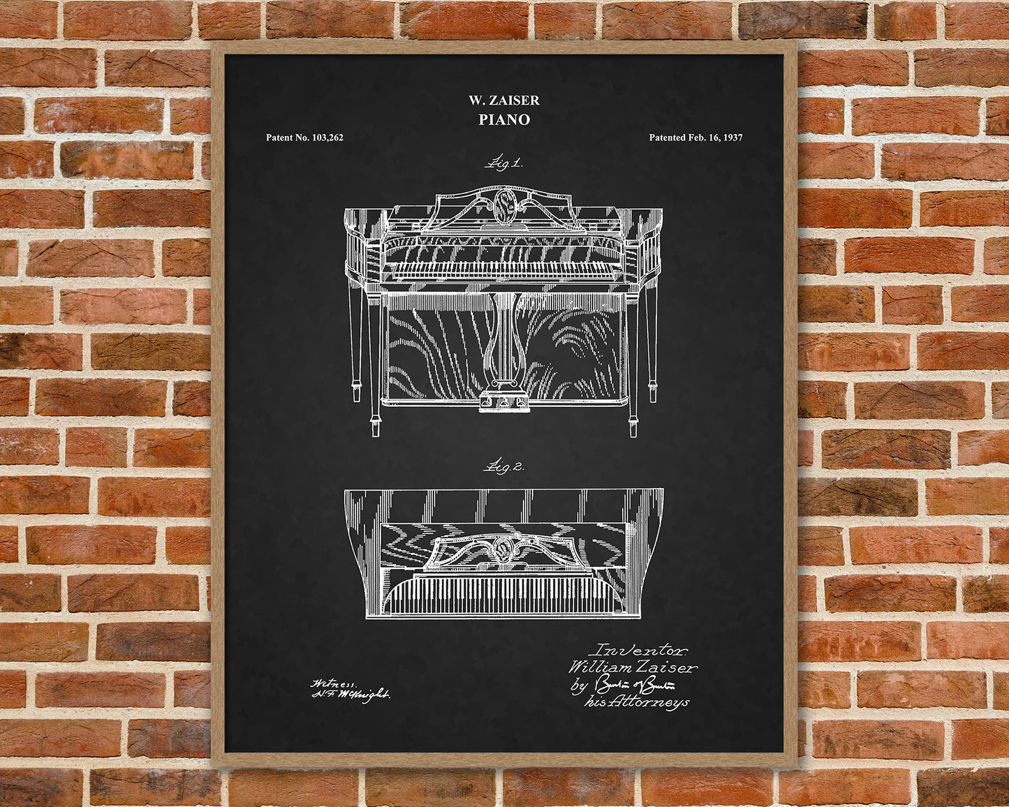 Piano Patent Drawings, Music Studio Wall Art Poster, Great Vintage Room Decor, Art Prints, Musician Decor Gifts 04034
