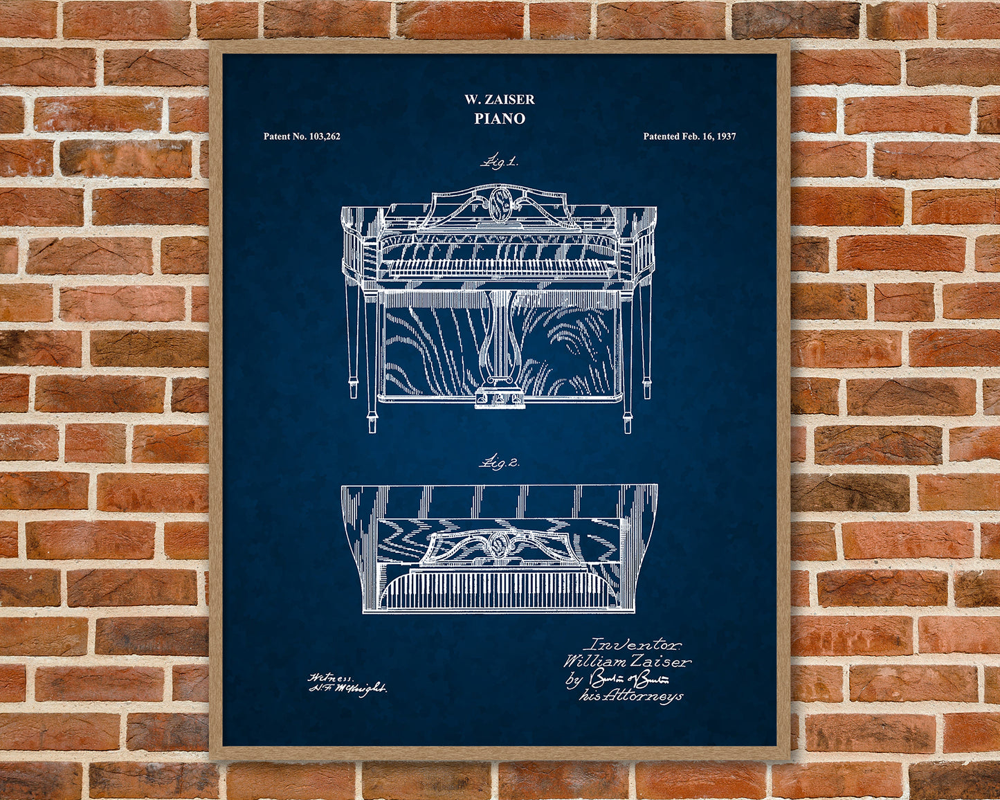 Piano Patent Drawings, Music Studio Wall Art Poster, Great Vintage Room Decor, Art Prints, Musician Decor Gifts 04034