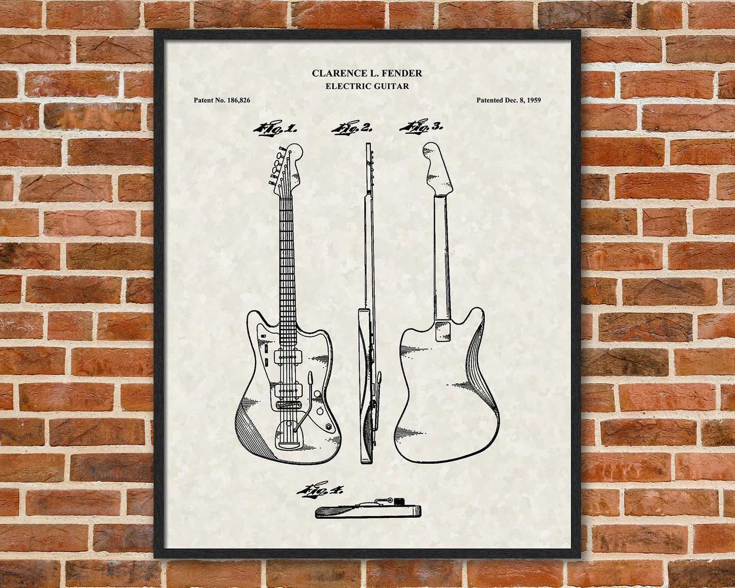 Guitar Patent Drawings, Music Studio Wall Art Poster, Great Vintage Room Decor, Art Prints, Musician Decor Gifts 03202