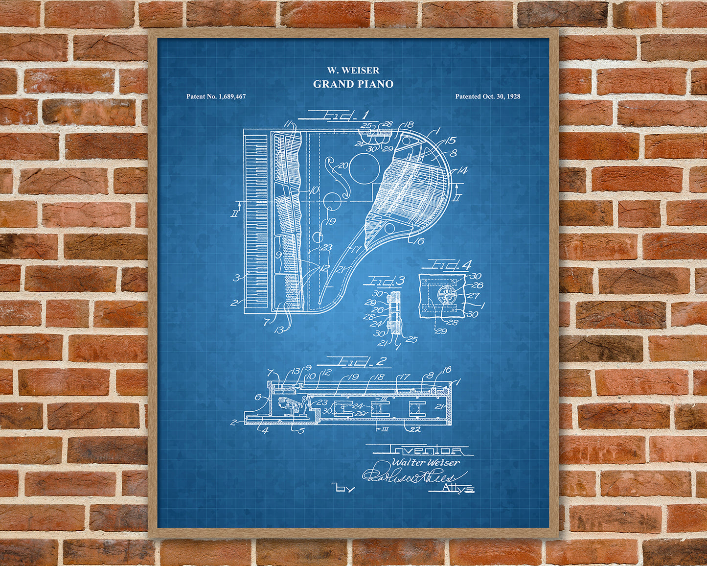 Grand Piano Patent Print Art, Vintage Piano Poster, Music Teacher Gift, Musician Gift, Concert Hall Art, Piano Player Gift, 06012