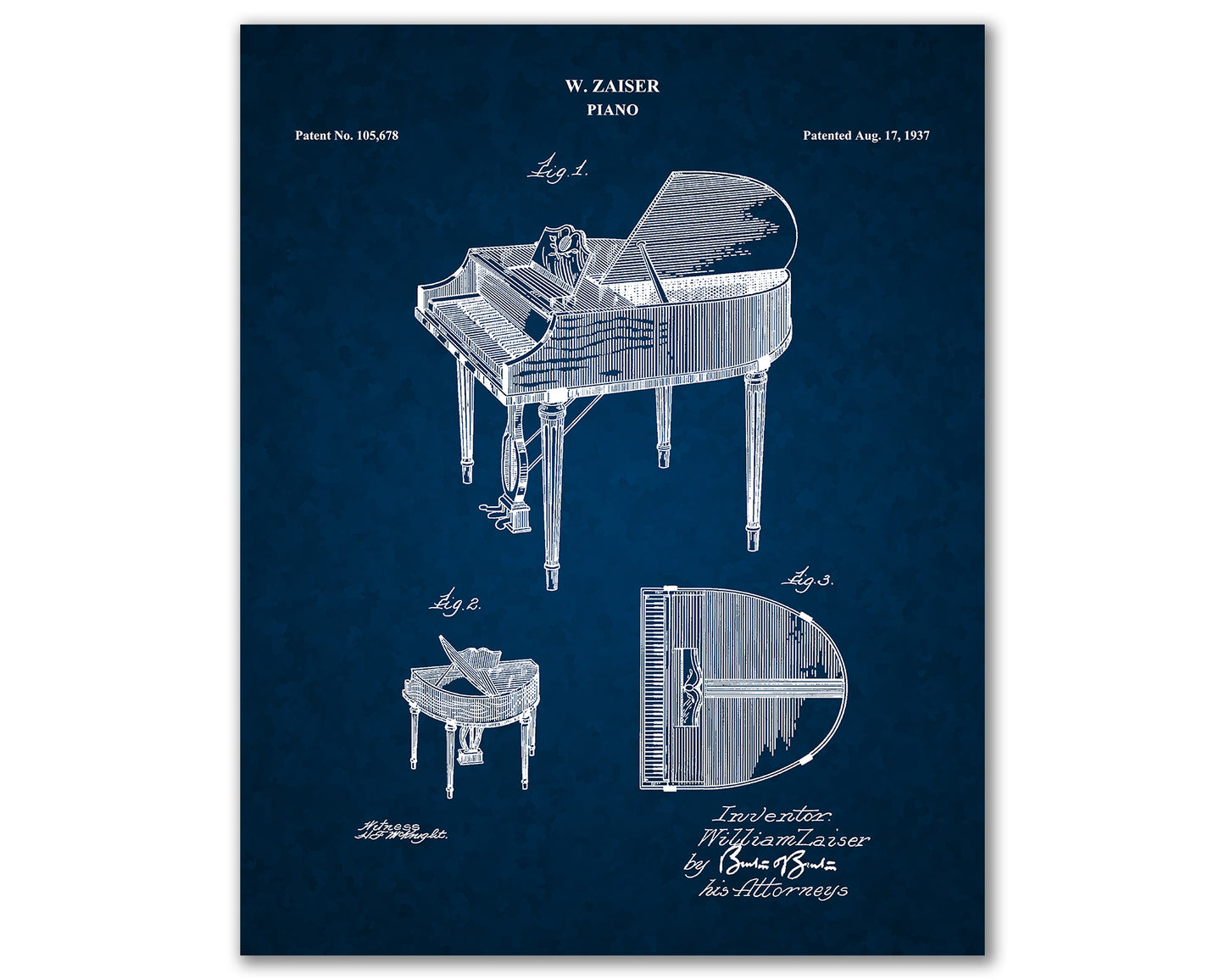 Wurlitzer Butterfly Grand Piano Patent Print Art, Piano Wall Art, Piano Player Gift, Music Room Decor, Piano Teacher Gift, Piano Art, 06172