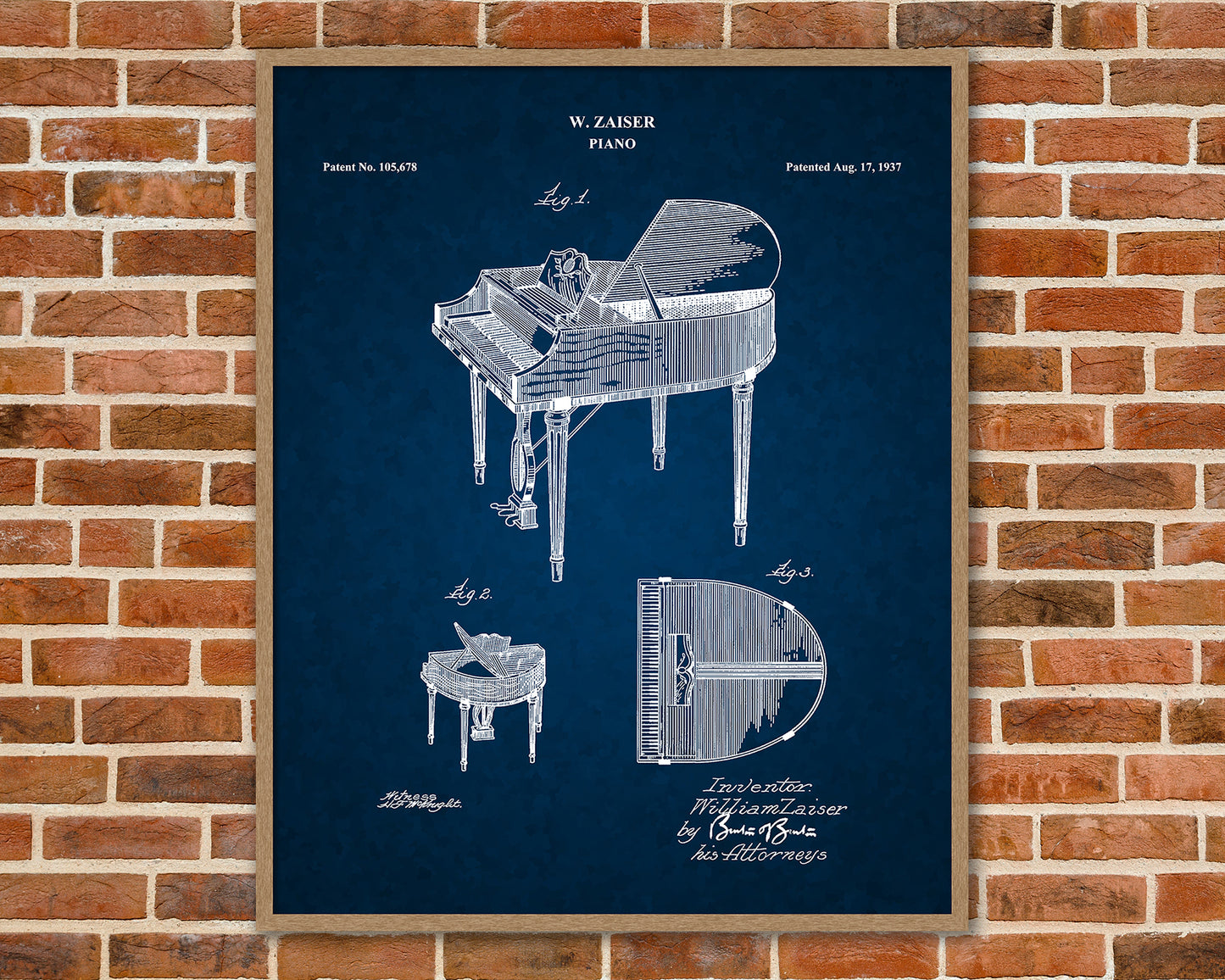 Wurlitzer Butterfly Grand Piano Patent Print Art, Piano Wall Art, Piano Player Gift, Music Room Decor, Piano Teacher Gift, Piano Art, 06172