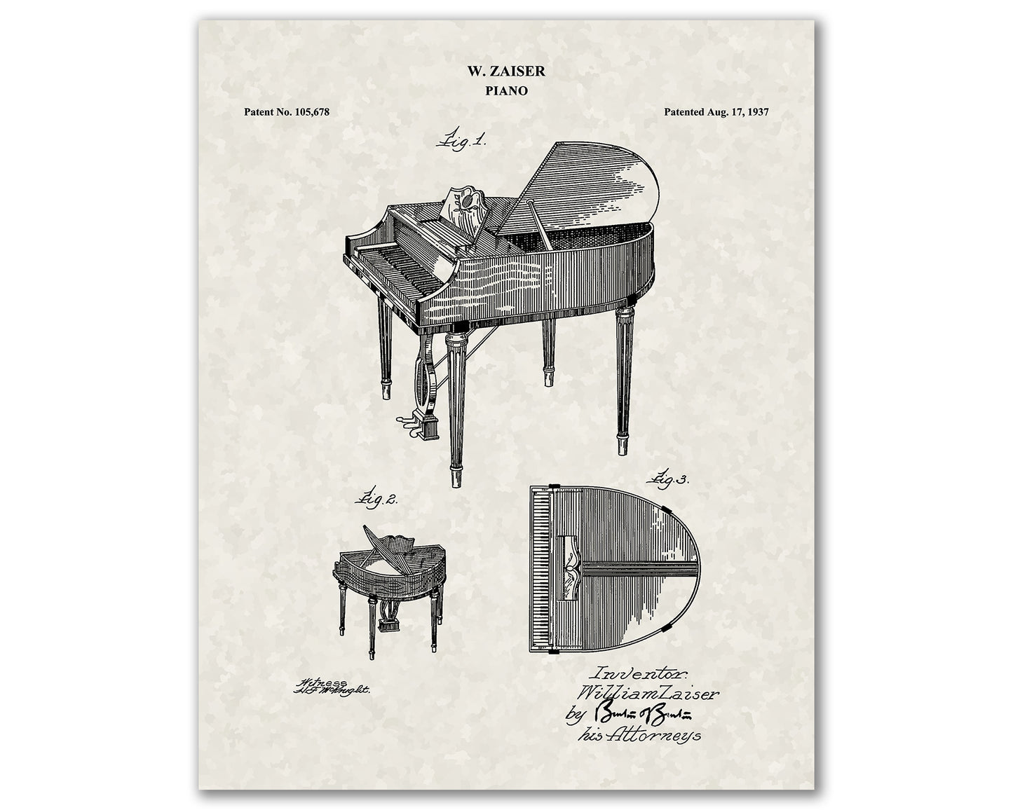 Wurlitzer Butterfly Grand Piano Patent Print Art, Piano Wall Art, Piano Player Gift, Music Room Decor, Piano Teacher Gift, Piano Art, 06172