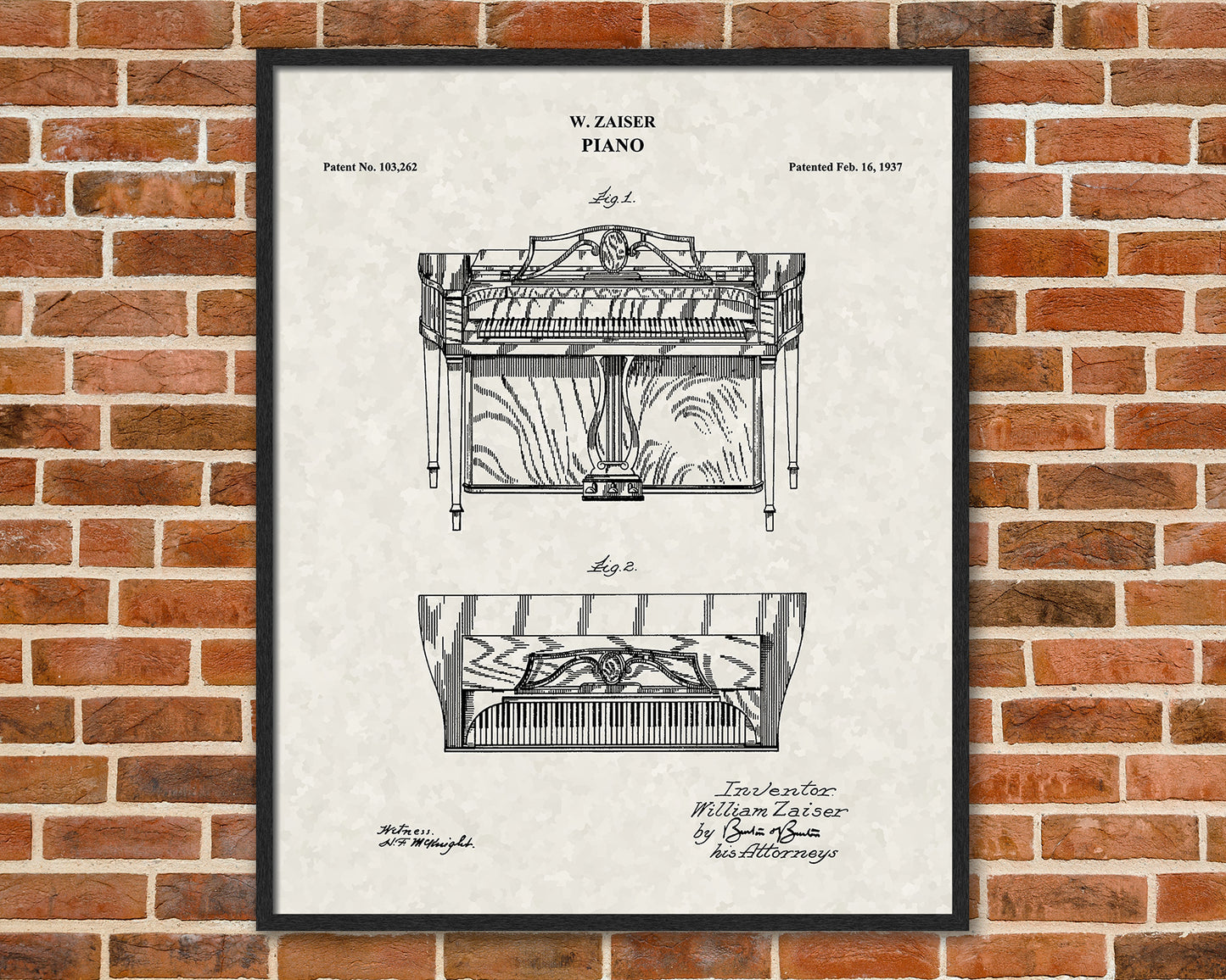Piano Patent Drawings, Music Studio Wall Art Poster, Great Vintage Room Decor, Art Prints, Musician Decor Gifts 04034