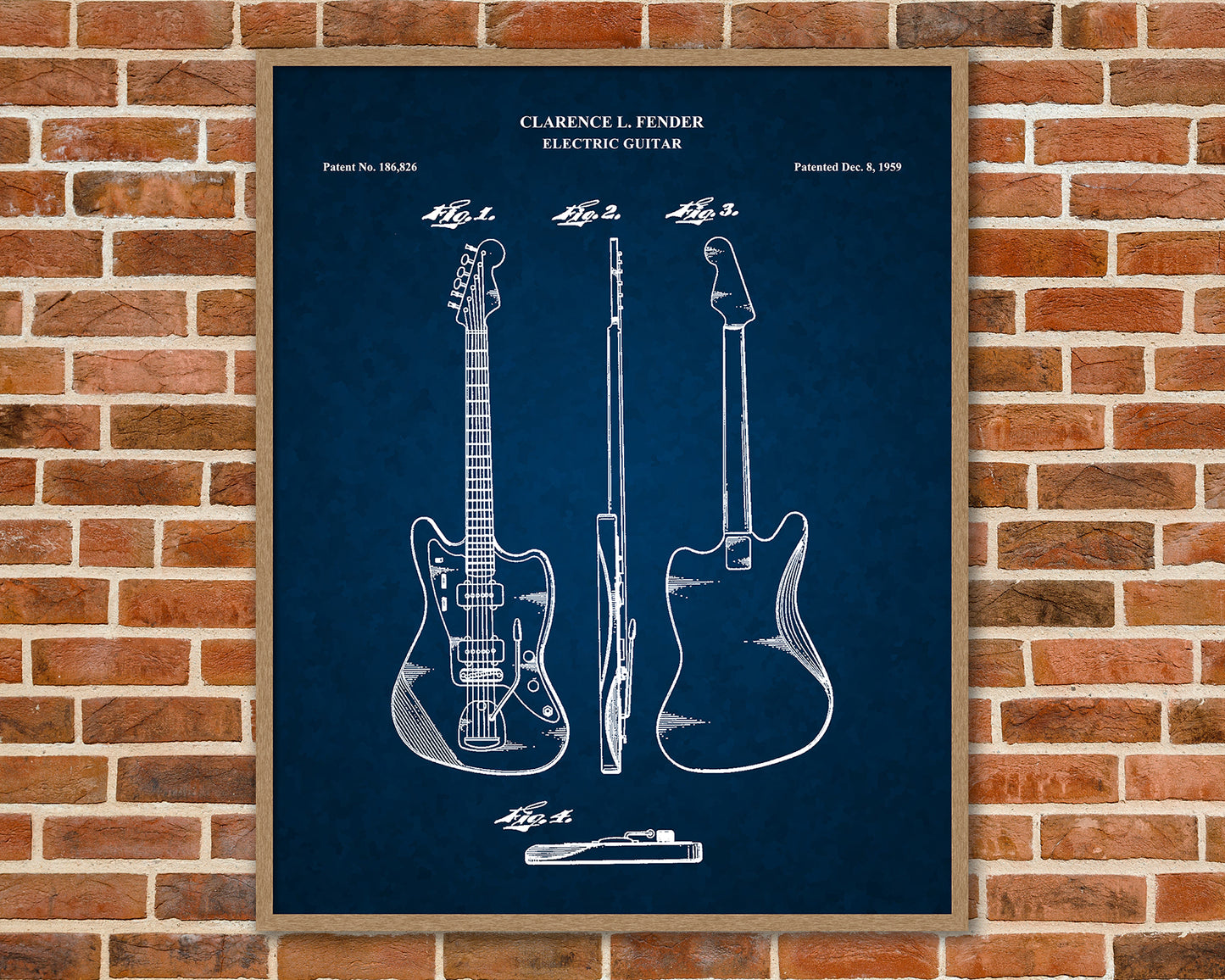 Guitar Patent Drawings, Music Studio Wall Art Poster, Great Vintage Room Decor, Art Prints, Musician Decor Gifts 03202